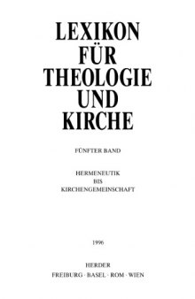 Lexikon für Theologie und Kirche (LThK3) - Band 5  