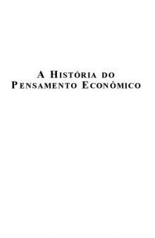 A historia do pensamento economico