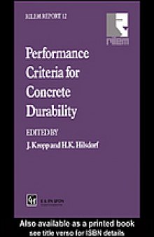 Performance criteria for concrete durability : state-of-the-art report