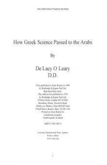 How Greek Science Passed to the Arabs