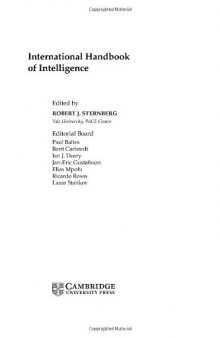 International Handbook of Intelligence