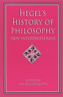 Hegel’s History of Philosophy: New Interpretations