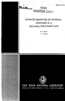 Estimated Quantities of Mtls in a 1000 MW(e) Nuclear Powerplant