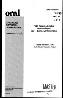 FMDP Reactor Alternative Vol 1 [existing LWR Alternative]