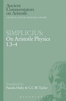 Simplicius : on Aristotle physics 1.3-4