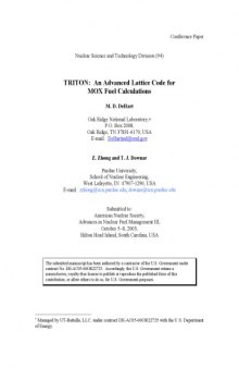 TRITON - Advanced Lattice Code for MOX Fuel Calculations