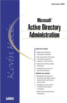 Microsoft Active Directory Administration (Sams White Book Series)