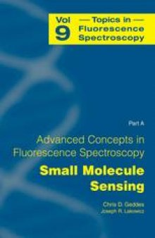 Topics in Fluorescence Spectroscopy: Advanced Concepts in Fluorescence Sensing Part A: Small Molecule Sensing