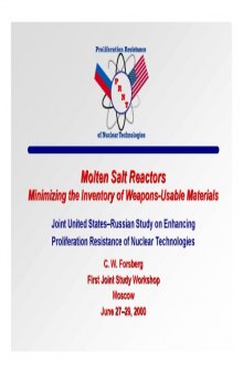 Molten-Salt Reactors - Minimizing Inventory of Weapons-Usable Mtls [pres. slides]