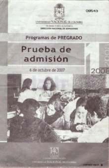 Universidad Nacional de Colombia - Prueba de admisión 2008-1