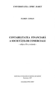 Contabilitatea financiara a societatilor comerciale, ed. a III-a revazuta