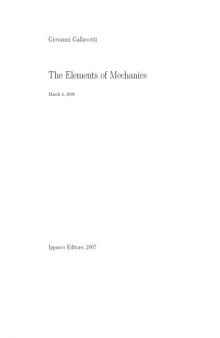 The Elements of Mechanics: Texts and Monographs in Physics