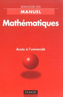 Manuel : Mathematiques, acces a l'universite
