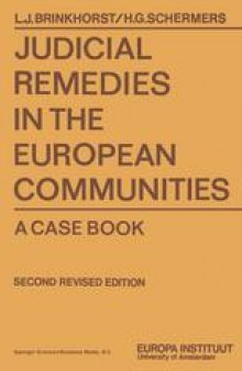 Judicial Remedies in the European Communities: A Case book