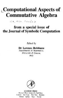 Computational aspects of commutative algebra