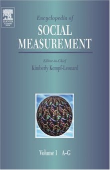 Encyclopedia of Social Measurement, Three-Volume Set
