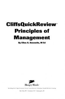 CliffsQuickReview principles of management