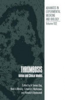 Thrombosis: Animal and Clinical Models