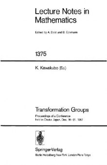 Transformation Groups: Proceedings of a Conference held in Osaka, Japan, Dec. 16–21, 1987