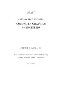 Lecture notes on Computer Graphics for Engineers