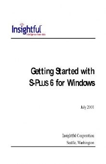 Getting Started with S-PLUS 6 for Windows