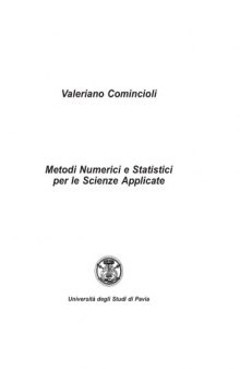 Metodi numerici e statistici per le scienze applicate, Seconda Edizione
