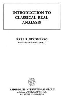 Introduction to classical real analysis