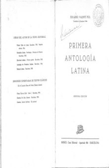 Primera antologia latina