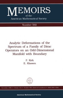 592 Analytic Deformations of the Spectrum of a Family of Dirac Operators on an Odd-Dimensional Manifold With Boundary
