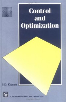 Control and Optimization (Applied Mathematics and Mathematical Computation Series)