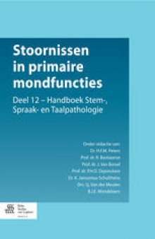 Stoornissen in pimaire mondfuncties: Handboek Stem–, Spraak– en Taalpathologie 12