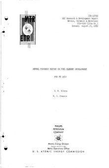 Annual Progress Rpt - Fuel Element development [1962]