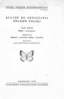 Część XXVII - Lepidoptera (zaplanowano 66 zeszytów) 61 62