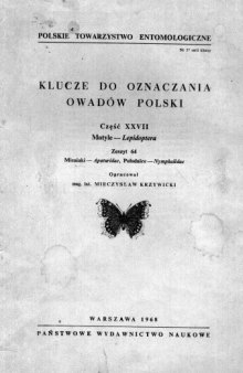 Część XXVII - Lepidoptera (zaplanowano 66 zeszytów) 64