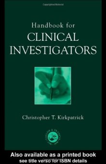 Handbook For Clinical Investigators