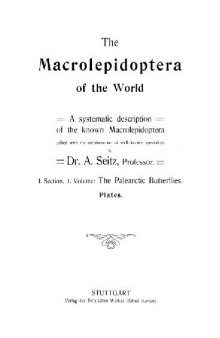 Macrolepidoptera of the World. Palearctic butterflies. Plates