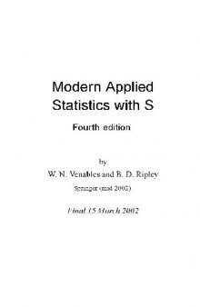 Math Modern Applied Statistics With S