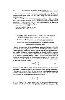 The effect of diffusion at a moving boundary between two solutions of electrolytes