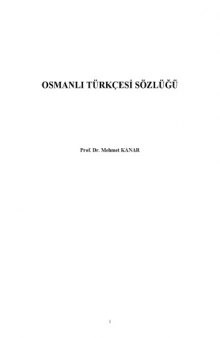 Etimolojik Osmanlı Türkçesi Sözlüğü 