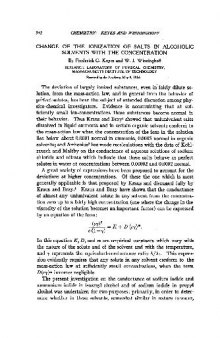 [Article] Change of the Ionization of Salts in Alcoholic Solvents with the Concentration