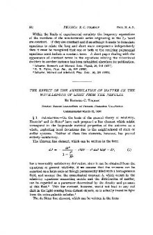 The effect of the annihilation of matter on the wave-length of light from the nebulae