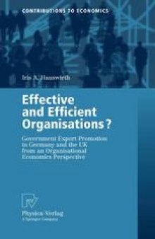 Effective and Efficient Organisations?: Government Export Promotion in Germany and the UK from an Organisational Economics Perspective