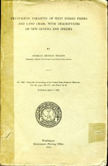 Ракообразные паразиты рыб и наземных крабов Вест-Индии, с описаниями новых родов и видов