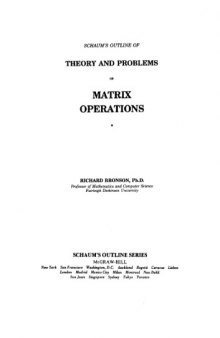 Schaum's Theory and Problems of Matrix Operations 