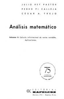 Análisis matemático, volumen 2