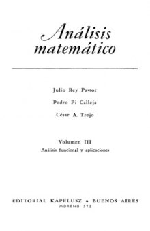 Análisis matemático, volumen 3