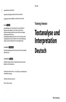 Training intensiv Textanalyse und Interpretation Deutsch: Gymnasium Oberstufe