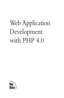 Web application development with PHP 4.0