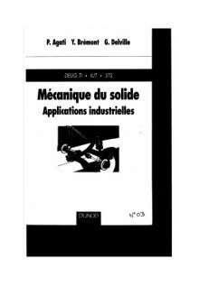 Livre - Mecanique Du Solide - Applications Industrielles