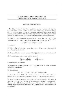 Irreducible polynomials theory
